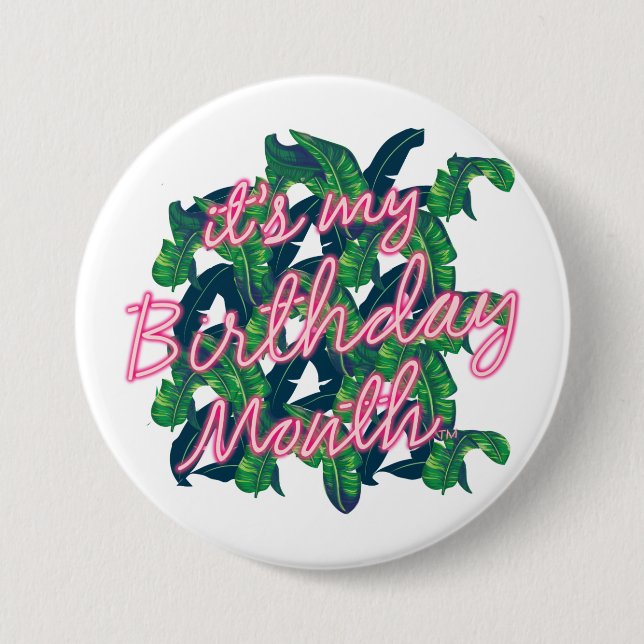 Badge Rond 7,6 Cm C'est mon anniversaire Mois Banana Feuille Bouton (Devant)