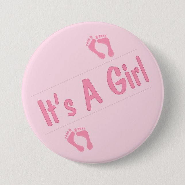 Badge Rond 7,6 Cm C'est un bouton de fille (Devant)