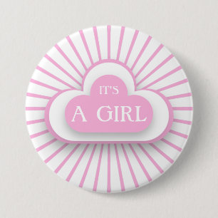 Badge Rond 7,6 Cm C'est une fille
