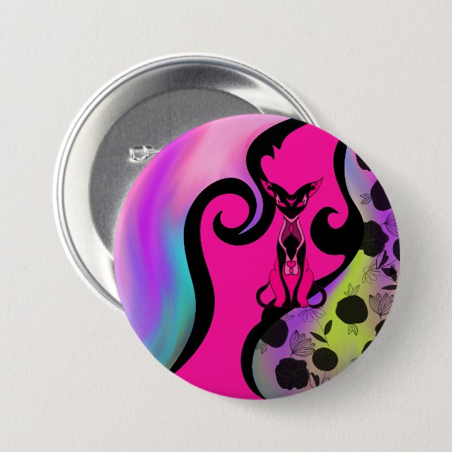 Badge Rond 7,6 Cm Chamalion (Devant & derrière)