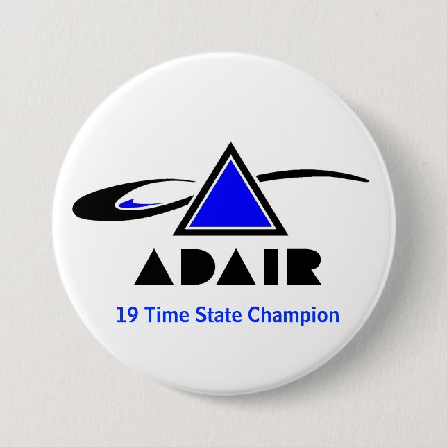 Badge Rond 7,6 Cm Champion d'état de 19 fois (Devant)