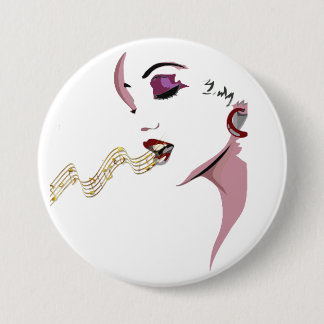 Badge Rond 7,6 Cm chanteur de l'insigne de joie