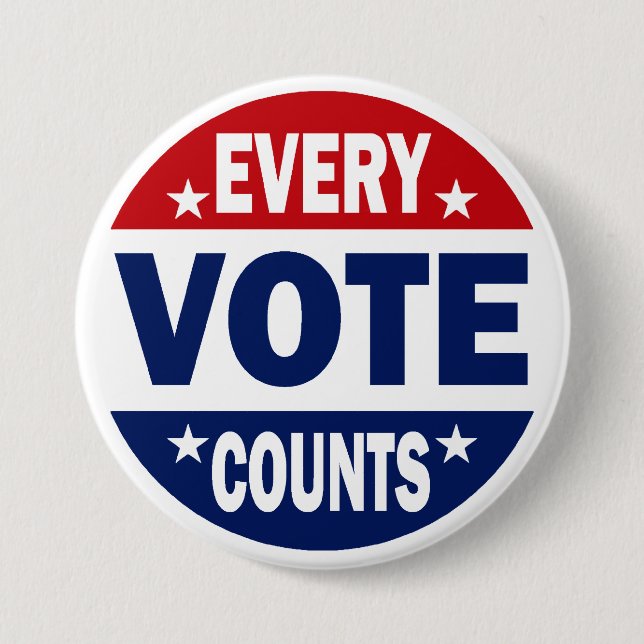 Badge Rond 7,6 Cm Chaque vote compte (Devant)