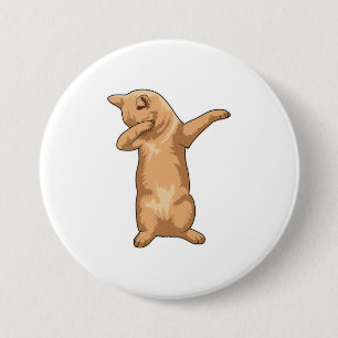 Badge Rond 7,6 Cm Chat chez Hip hop Dance Dab