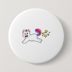 Badge Rond 7,6 Cm Chat comme licorne