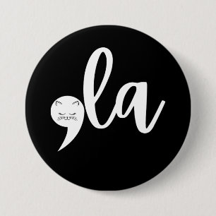 Badge Rond 7,6 Cm Chat Rétro Virgule La Kamala Harris Élection 2024