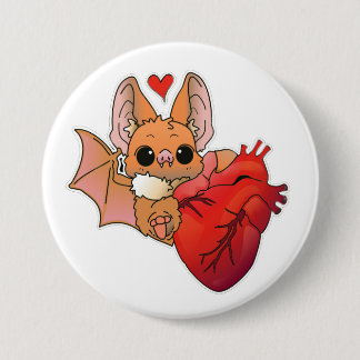 Badge Rond 7,6 Cm Chauve-souris vampire