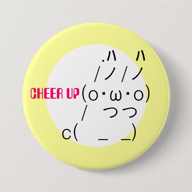 Badge Rond 7,6 Cm Cheer up Rabbit (Devant)