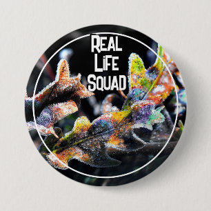 Badge Rond 7,6 Cm Chêne Fée Frosting Véritable Squad Automne