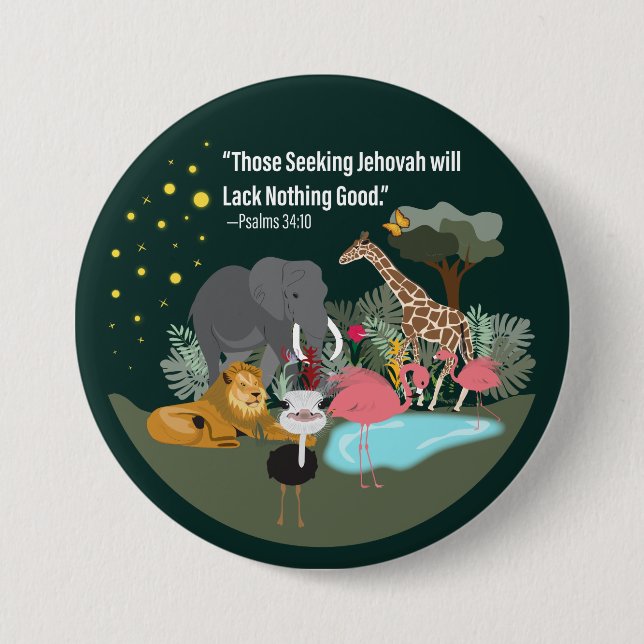 Badge Rond 7,6 Cm Chercher le bouton Jehovah (Devant)