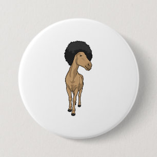 Badge Rond 7,6 Cm Cheval Afro
