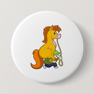 Badge Rond 7,6 Cm Cheval avec Boy.PNG