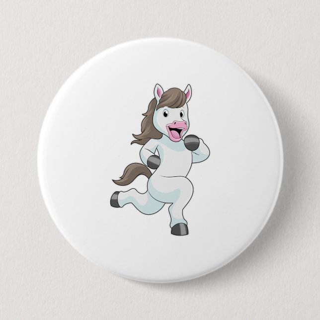 Badge Rond 7,6 Cm Cheval comme coureur à la course (Devant)