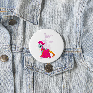 Badge Rond 7,6 Cm Cheval de Chevalier médiéval en Imaginaire d'Armor