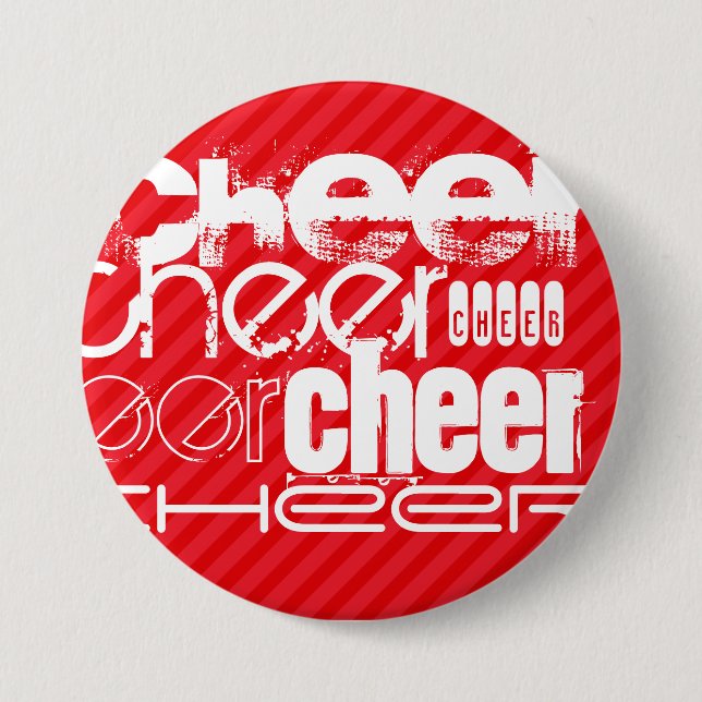 Badge Rond 7,6 Cm Cheveux ; Grilles rouge écarlate (Devant)