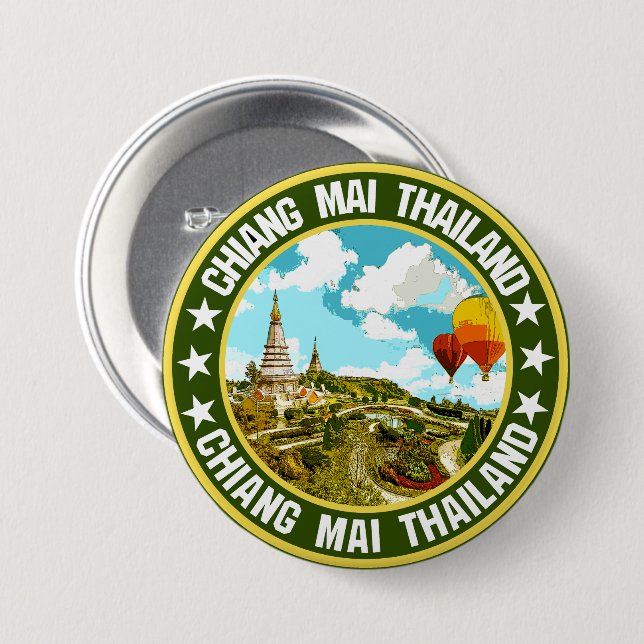 Badge Rond 7,6 Cm Chiang Mai (Devant & derrière)