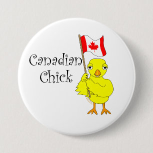 Badge Rond 7,6 Cm Chick canadien
