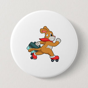 Badge Rond 7,6 Cm Chien à roulettes