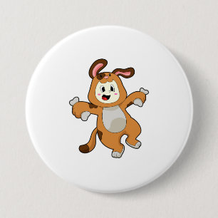 Badge Rond 7,6 Cm Chien avec os comme lapin