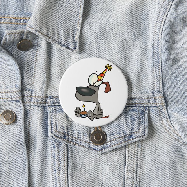 Badge Rond 7,6 Cm Chien d'anniversaire (Créateur téléchargé)