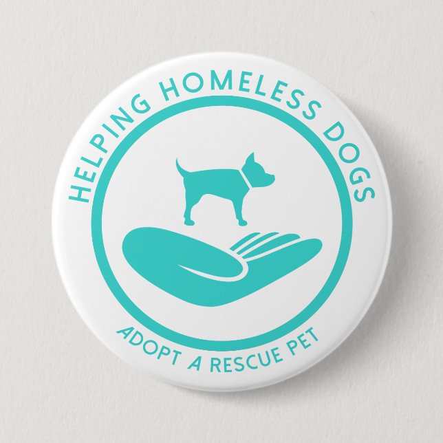 Badge Rond 7,6 Cm "Chiens sans abri de aide " (Devant)