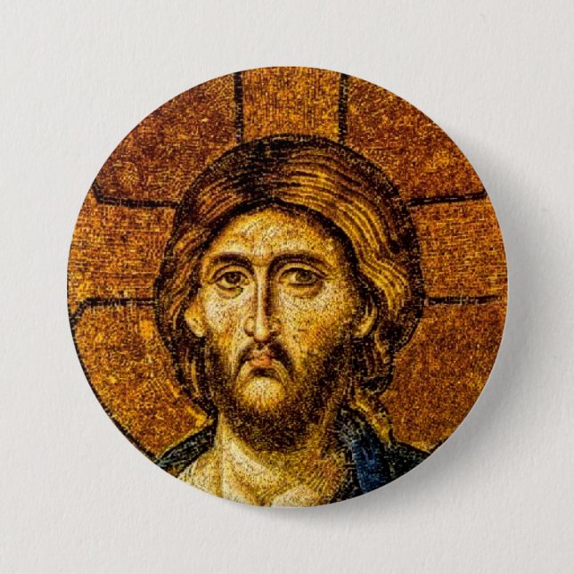 Badge Rond 7,6 Cm Christ Pantocrator (Devant)