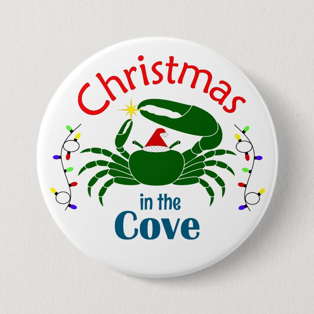 Badge Rond 7,6 Cm Christmas in the Cove Large Button (Devant)