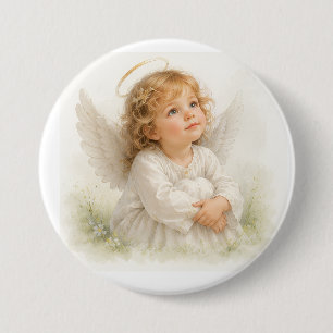 Badge Rond 7,6 Cm Chuchotements d'Anges -Angelina