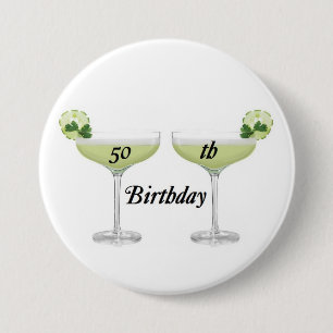 Badge Rond 7,6 Cm cinquantième Bouton d'anniversaire