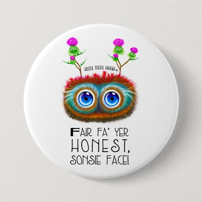 Badge Rond 7,6 Cm Citation drôle de Haggis Robert Burns d'écossais (Devant)
