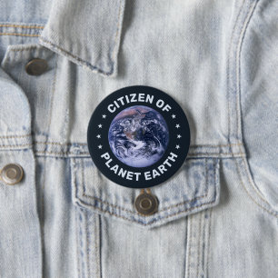 Badge Rond 7,6 Cm Citoyen de la planète Terre