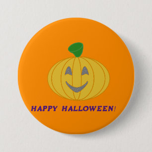 Badge Rond 7,6 Cm Citrouille