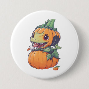 Badge Rond 7,6 Cm citrouille folle essayant de manger effrayant