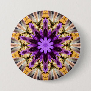 BADGE ROND 7,6 CM CLEMATIS