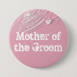 Badge Rond 7,6 Cm Cobwebs et araignées blanches Mère de la chambre