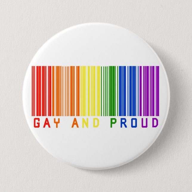 Badge Rond 7,6 Cm Code barres gai et fier (Devant)