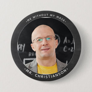 Badge Rond 7,6 Cm Code photo personnalisé de l'enseignant du second