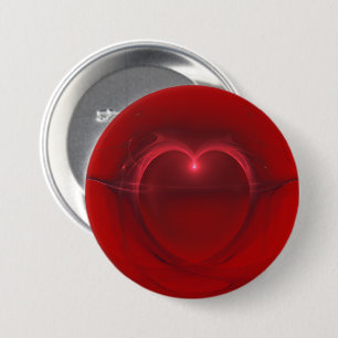 Badge Rond 7,6 Cm Coeur allumé par centre décrit par obscurité sur