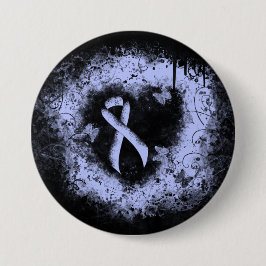 Badge Rond 7,6 Cm Coeur de pontage bleu clair