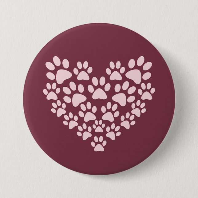 Badge Rond 7,6 Cm Coeur d'empreinte (Devant)