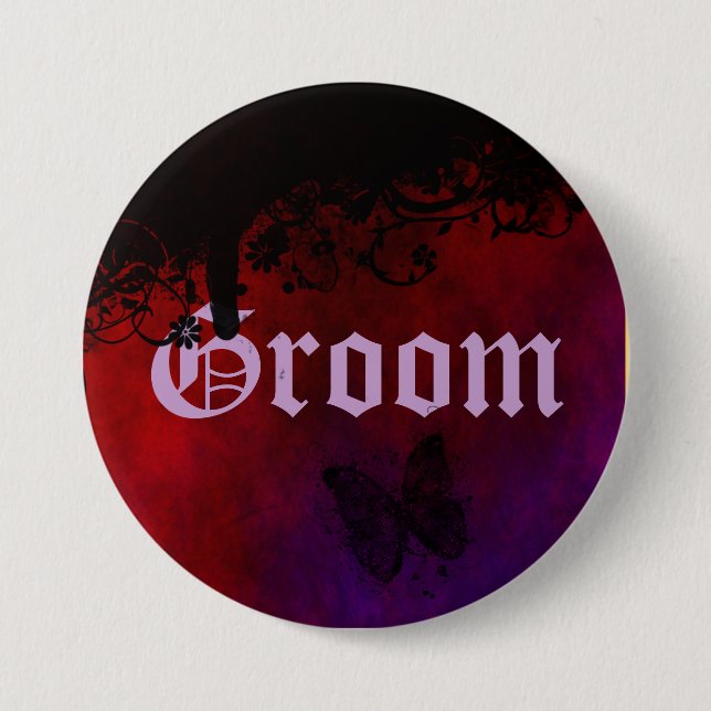 Badge Rond 7,6 Cm Coeur gothique (Devant)