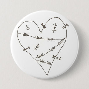 Badge Rond 7,6 Cm Coeur maltraité