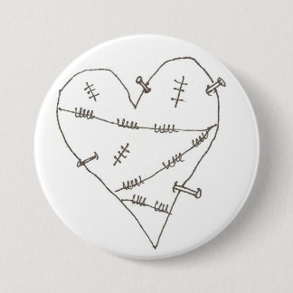 Badge Rond 7,6 Cm Coeur maltraité