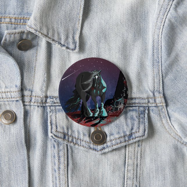 Badge Rond 7,6 Cm Coeur tzigane ~ (En situation)