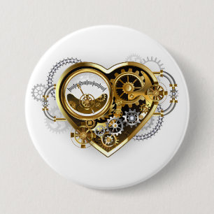 Badge Rond 7,6 Cm Coeur vapeur avec un manomètre