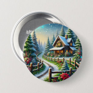 Badge Rond 7,6 Cm Collage de Noël