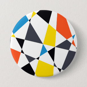 Badge Rond 7,6 Cm Coloré, cool, tendance, formes géométriques modern