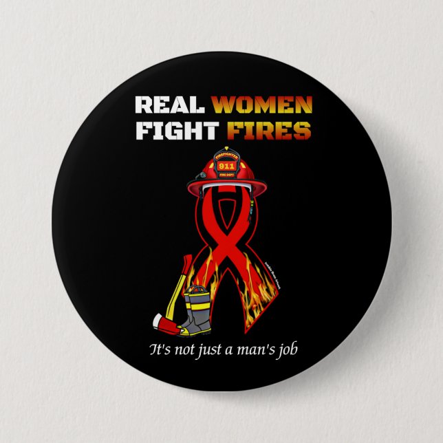 BADGE ROND 7,6 CM COMBAT RÉEL DES FEMMES (Devant)
