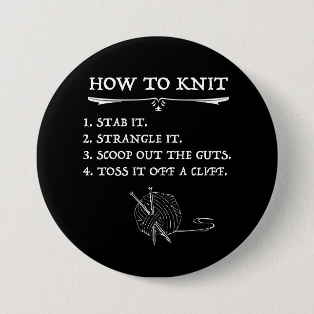 Badge Rond 7,6 Cm Comment Knit Halloween Style (Devant)