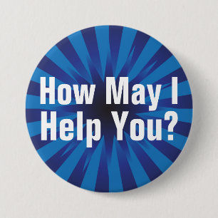 Badge Rond 7,6 Cm Comment peux j'aidez-vous Starburst à me demander